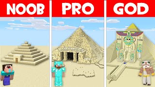 SAND PYRAMID CHALLENGE! Minecraft - NOOB vs PRO vs GOD