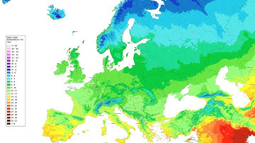 Europe average daily mean temperature