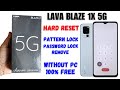 Lava Blaze 1x 5g unlock | without pc | Hard Reset | Pattren, Password Lock Remove