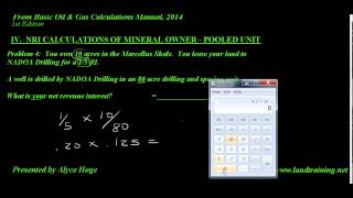 IV NRI Calculations of Mineral Owner Pooled Unit Problem 4