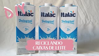 IDEIA PARA RECICLAR CAIXAS DE LEITE - OGANIZADOR DE PAREDE - reciclagem artesanato - Gisele Souza