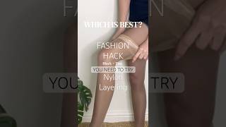 FASHION HACK: Layering sheer black + tan stockings / pantyhose