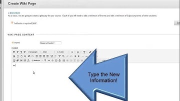 Blackboard Tutorial: Wikis