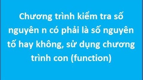 bài 01 - kiểm tra số nguyên tố sử dụng chương trình con - hàm - function