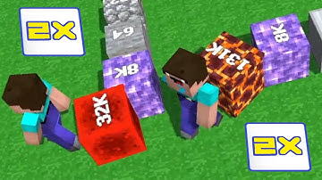 Minecraft 2048. Noob VS Noob. Cubes 2048.io Game