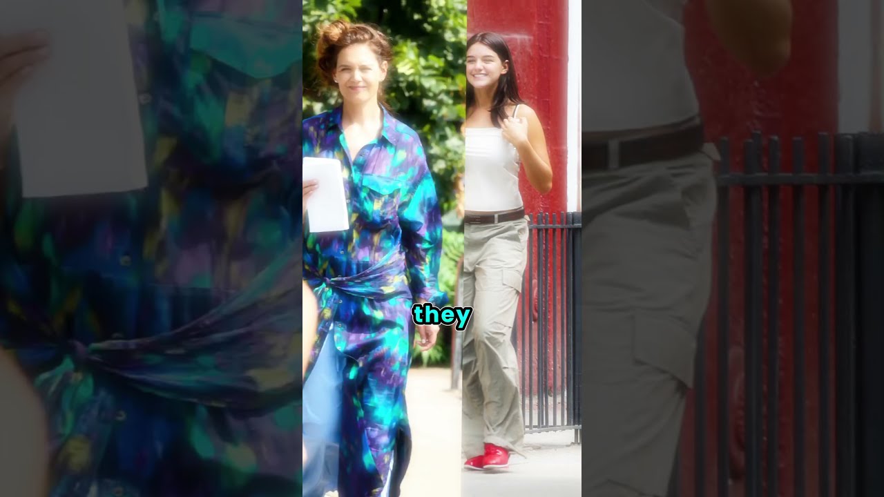 Katie Holmes And Daughter Suri Cruise Share A Moment On The Happy Hours Set 