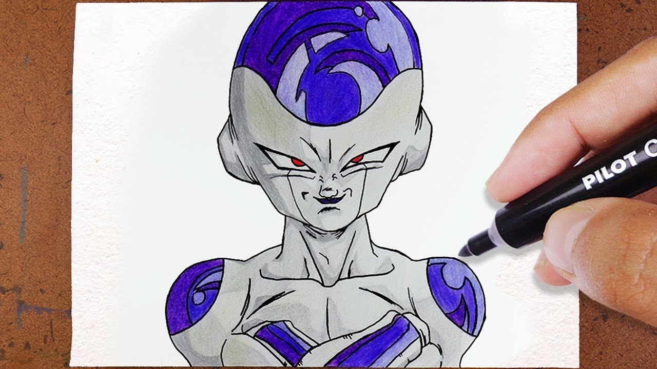 COMO DESENHAR FREEZA, DRAGON BALL SUPER #2, COLORINDO DESENHO FAMOSO FÁCIL  E INCRÍVEL 