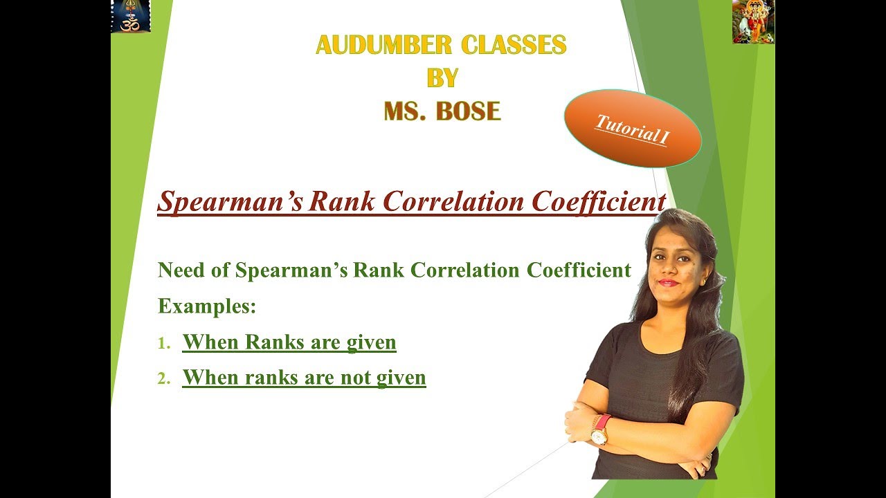 spearmans rank correlation coefficient - YouTube