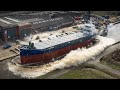 07 Massive Ship Launches Caught on Camera ⚓ #ship 