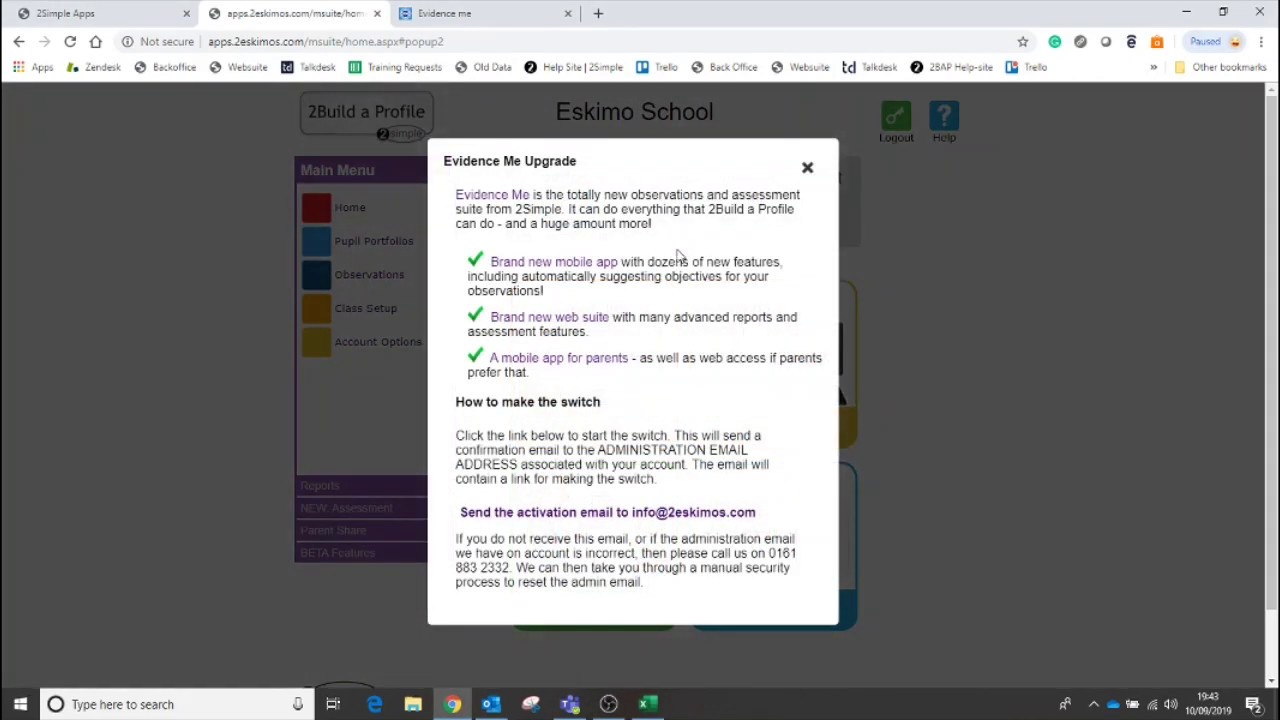 Upgrading to Evidence Me from 2Build a Profile | Evidence Me | 2Simple ...