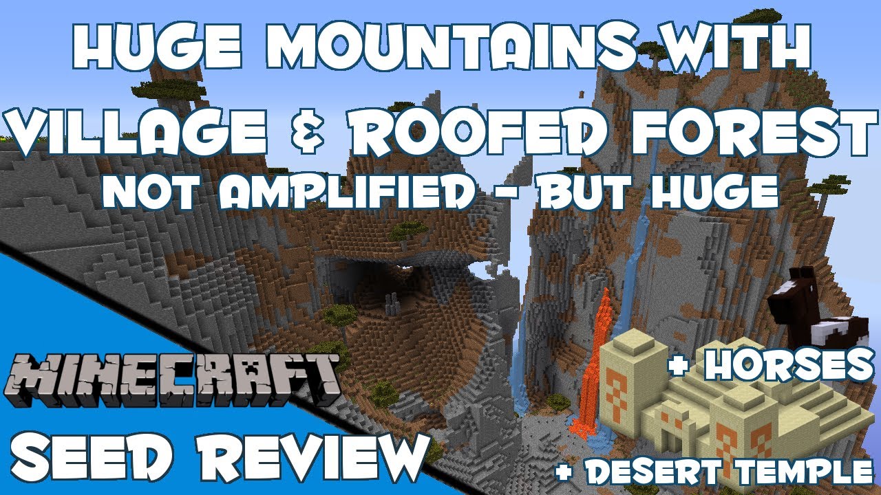 Huge Savanna Mountains w/ Village & Roofed Forest - Minecraft Seed ...