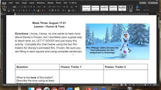 Recap of Asynchronous Work for Week Two in English II Honors!