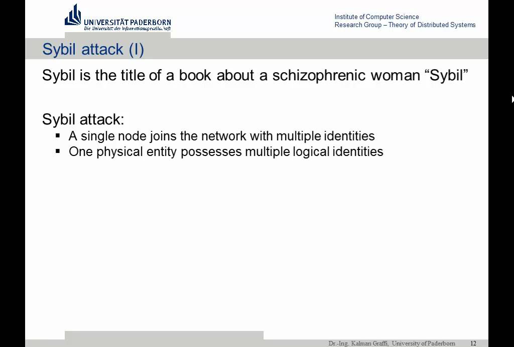Universität Paderborn - WS 2011 - Lecture: P2P Networks & Applications - 6 - Dr.Ing. Kalman Graffi