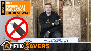 How to Cut Fibreglass Insulation - THE BEST AND EASIEST WAY (NO KNIFE!)