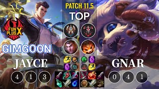 FPX GimGoon Jayce vs Gnar Top - KR Patch 11.5