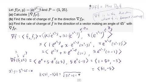 example problem gradient and directional derivative