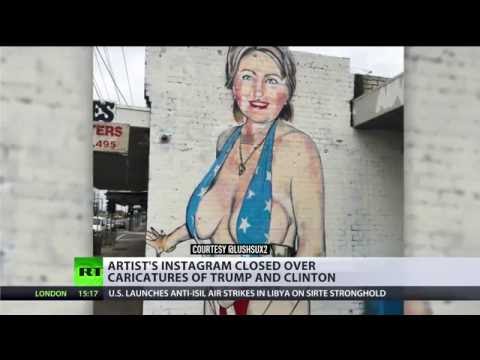 Censorship Wins: Clinton bikini to Niqab mural to black wall - YouTube