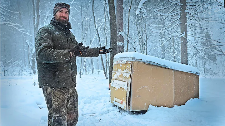 Surviving a Snow Storm in a Cardboard Shelter on a Sled