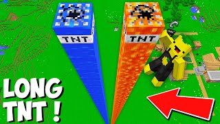 What LONGEST TNT is BEST FOR ME TO ACTIVATE in Minecraft ? LAVA vs WATER LONG TNT !