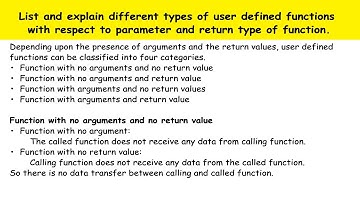 Types of user Defined Functions in C | Unit - 4 | PPS Important Questions 2021 | JNTUH | R-18