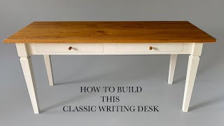 How to Build a Farmhouse Writing Desk - Step by Step Woodworking Project