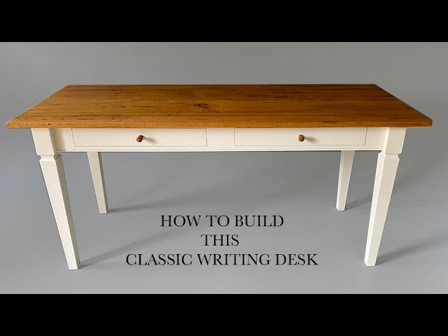 How to Build a Farmhouse Writing Desk - Step by Step Woodworking Project 