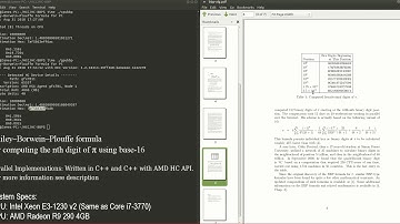 π Pi CPU/GPU Parallel Calc - 10⁷ hex digits (Bailey Borwein Plouffe Formula) - Quick Demo