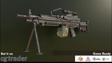 3D model of the gun machine M249