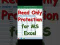 How to Prevent Editing in Excel Sheet | Read Only Protection for Excel File | Excel Tutorial #shorts