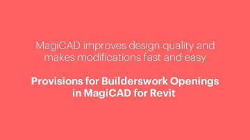 Provisions for Builderswork Openings in MagiCAD for Revit
