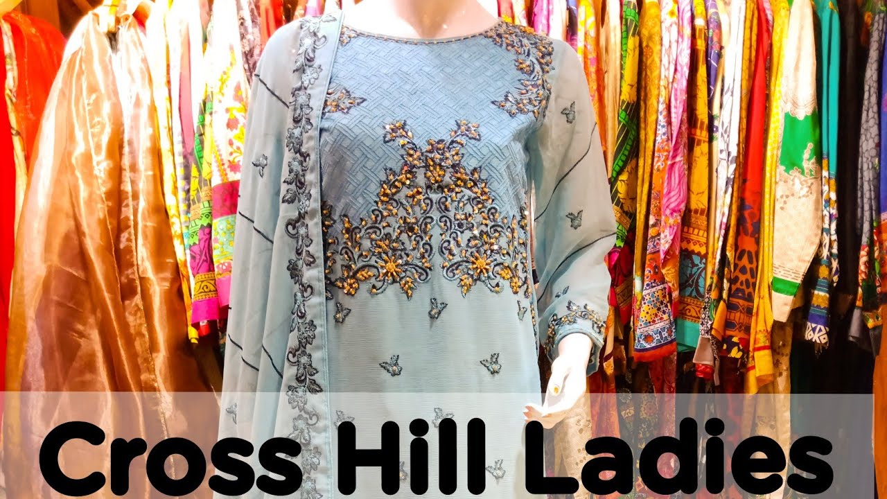 Cross Hill Ladies Latest Formal Chiffon Stitched Suit For Pakistani-Indian Desi Girls. Fashion 2020