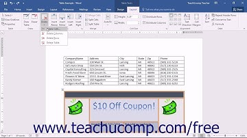 Word 2016 Tutorial Deleting Cells and Tables Microsoft Training