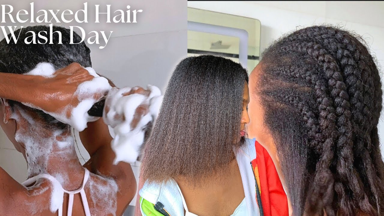 Relaxed Hair Wash Day Routine - 6 months post Relaxer | How to ...