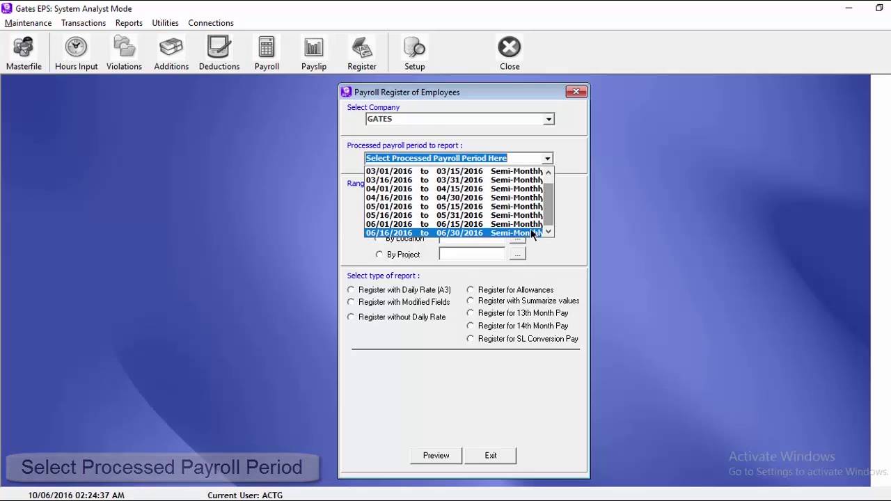 HOW TO GENERATE PAYROLL REGISTER OF EMPLOYEE FOR ALLOWANCES (Reports ...