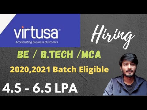 Virtusa Hiring | B.Tech /B.E/ MCA Eligible | 4.5-6.5 LPA |  Off-campus  job updates | Freshers jobs