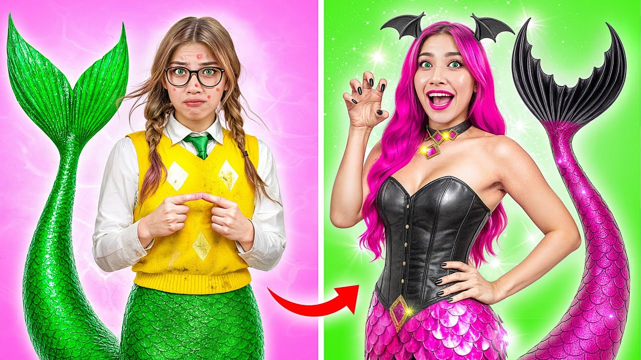 От Русалки до Темного Вампира Экстремальное Преображение Челлендж | Смешные Моменты Multi DO Girls