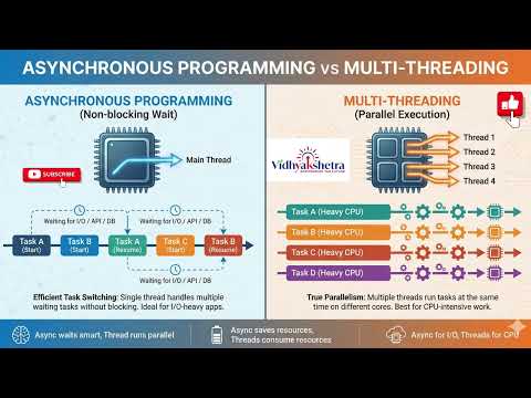 Asynchronous Programming vs Multithreading | Key Differences, Examples & When to Use