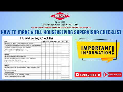 Housekeeping Supervisor Checklist | How To Fill Supervisor Checklist thumbnail