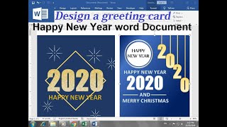 how to make a happy new year greeting word Card in word 2019 screenshot 3