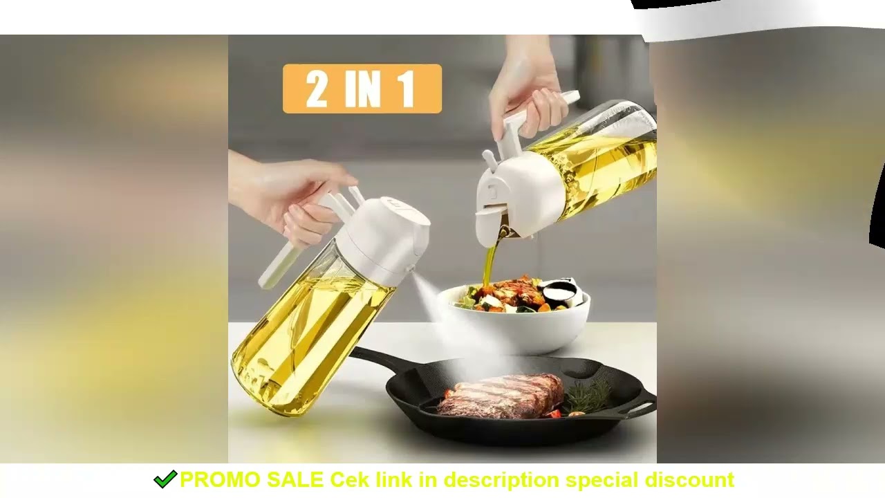 1-2PCS 2in1 Olive Oil Dispenser Bottle 500ml Plastic Oil Sprayer Cooking Oil Spray Tank BBQ Baking P