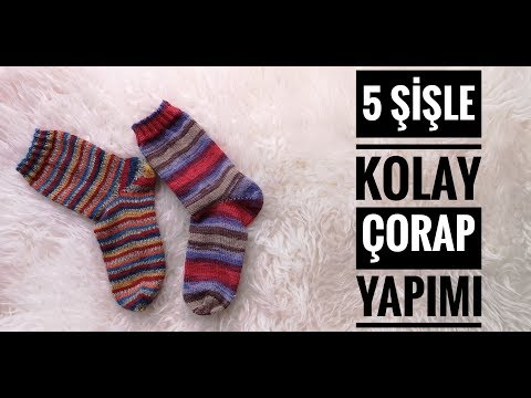 Beş Şişle Çorap Nasıl Örülür? | Vintage Socks | Türkçe Detaylı Anlatım (Diy)