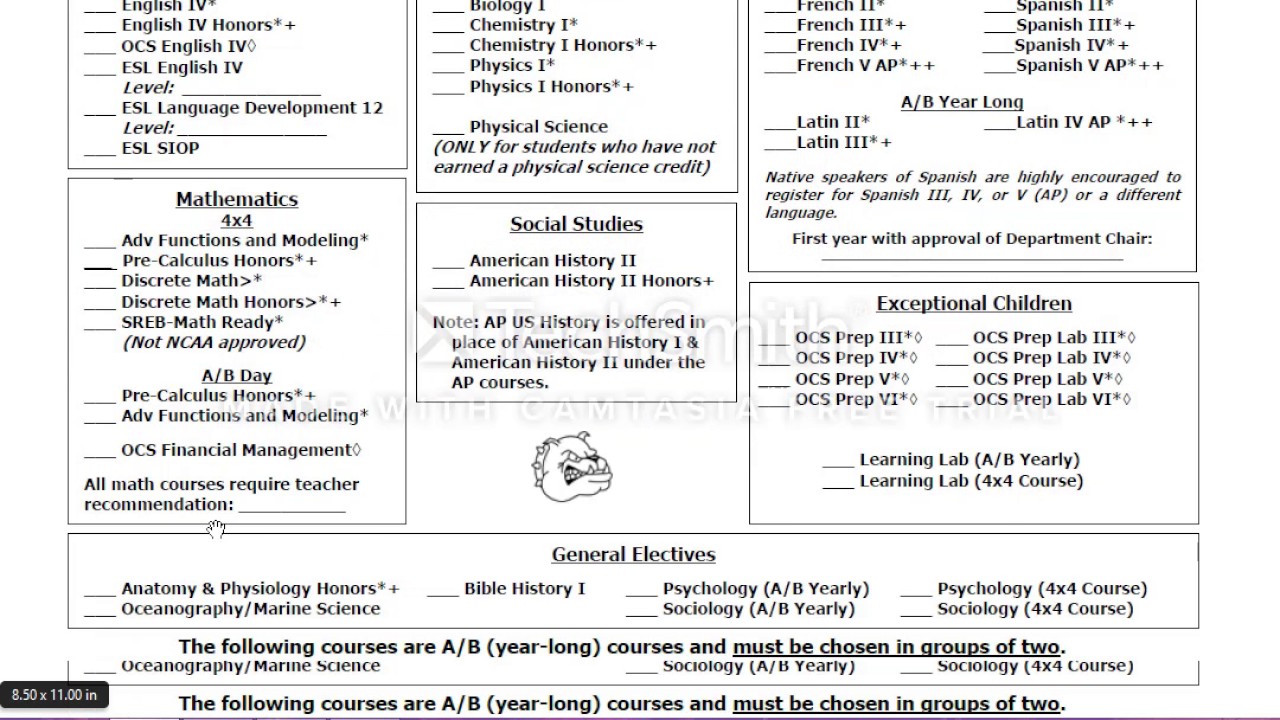 Rising Senior Course Selection 2017-18 - YouTube