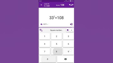 Math Tricks - Training mode - square numbers between 30 and 39 - level 005 (Number Keyboard)