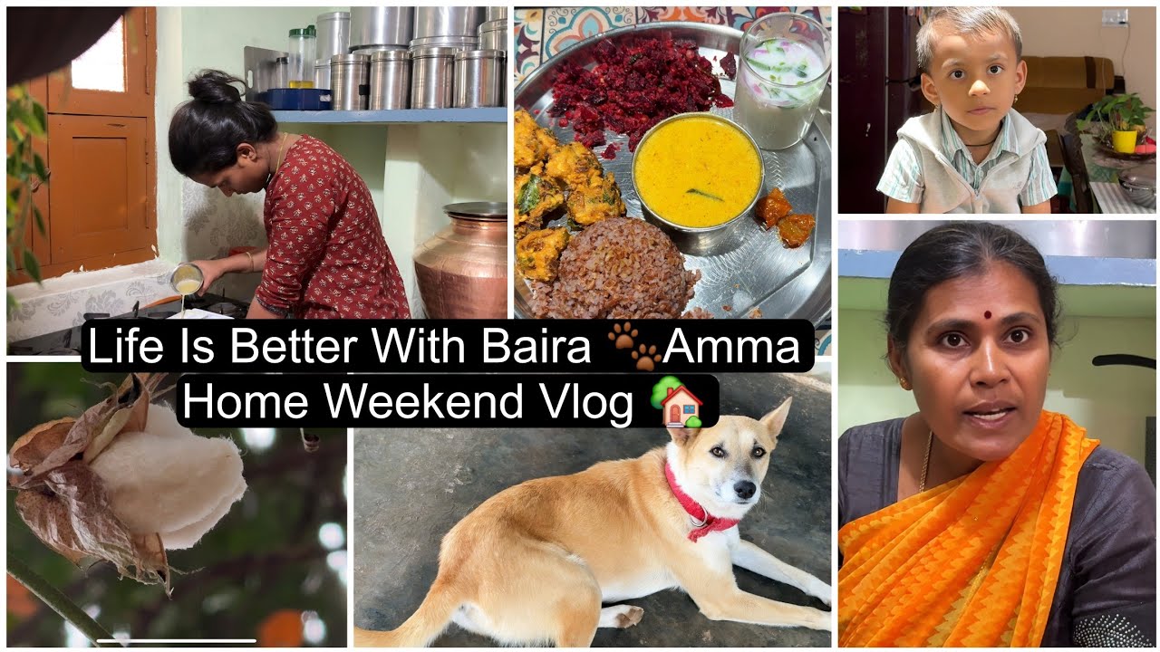 A Relaxing Weekend at ಅಮ್ಮ ಮನೆ🥰easy lunch recipes & Calm Life Why baira Is So Special to Us 🐶❤️