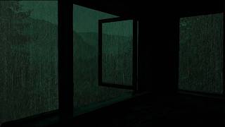 Heavy Night Rain Outside the Window | Calm Ambience to Ease the Mind