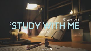 1HOUR STUDY WITH ME Late night | Relaxing LoFi, Background noise | Pomodoro 25/5