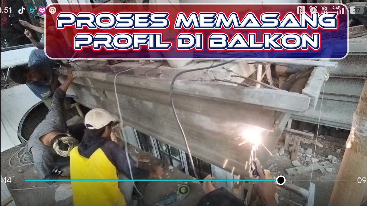 Proses memasang profil di balkon