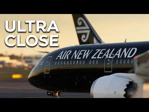 Super Close-Up - Air NZ Black Livery 787-9 at Auckland