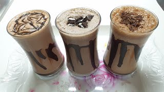 Chocolate Milkshake In 3 Ways | Oreo Milkshake | Nutella Milkshake | Coffee Chocolate Milkshake