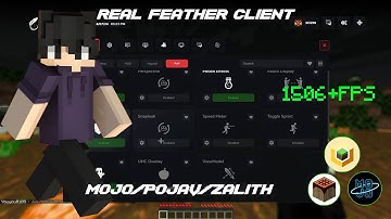 Finally new real feather client for mojo, pojav and zalith launcher 400+ fps 😱no fancy menu 1.21.5